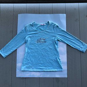 "In My Dreams" y2k baby blue long sleeve